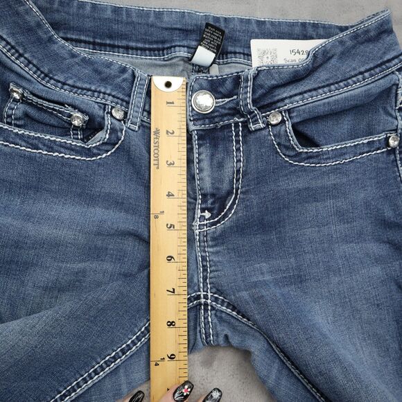 Casual Pants Womens 2 Blue Denim Flat Front Flare Stretch Pockets Jeans Bottoms - Picture 5 of 14